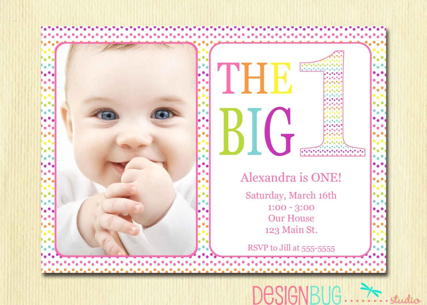 1st Birthday Invitations Girl Template Free