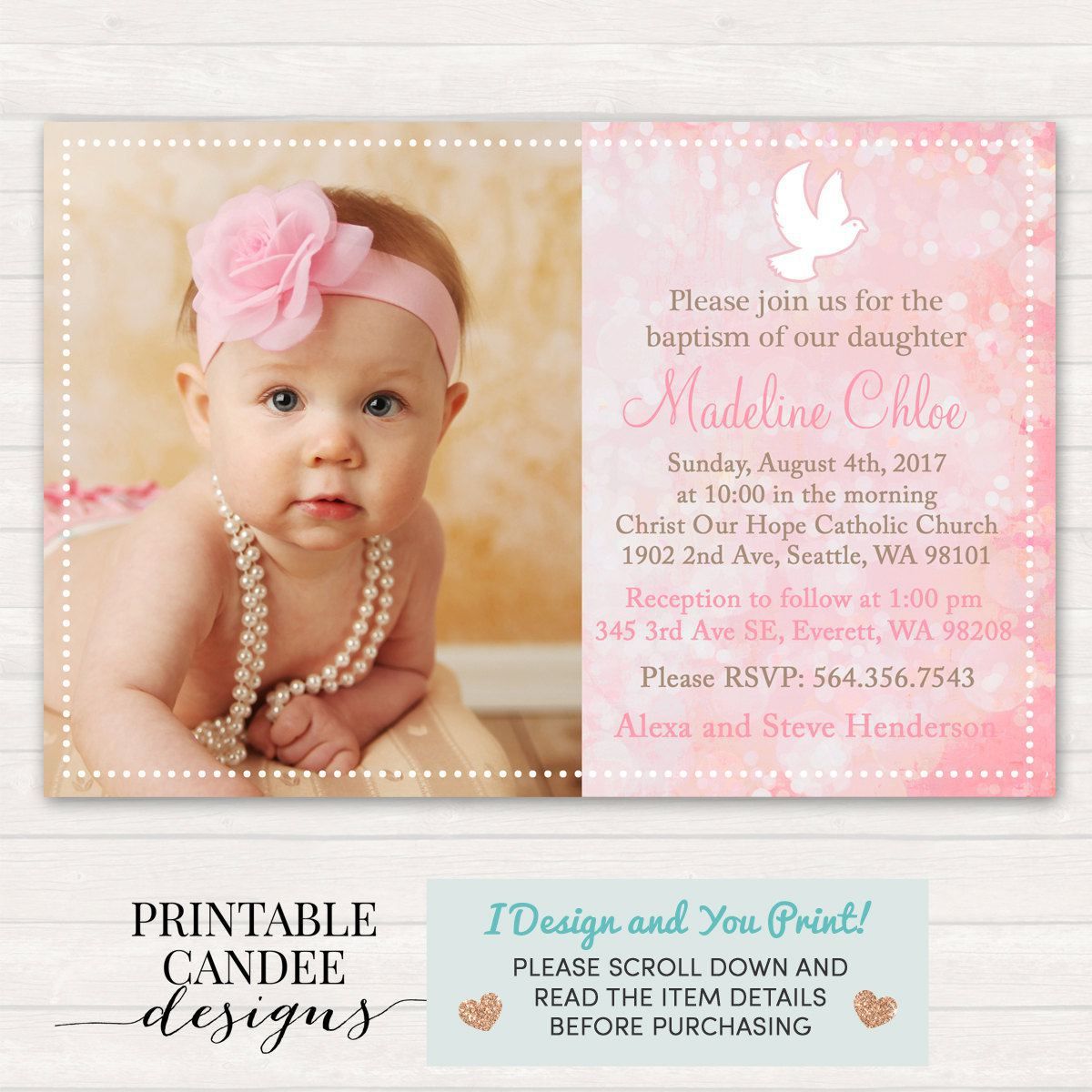 The Cool Hello Kitty Christening Invitation For Baby Girl Picture