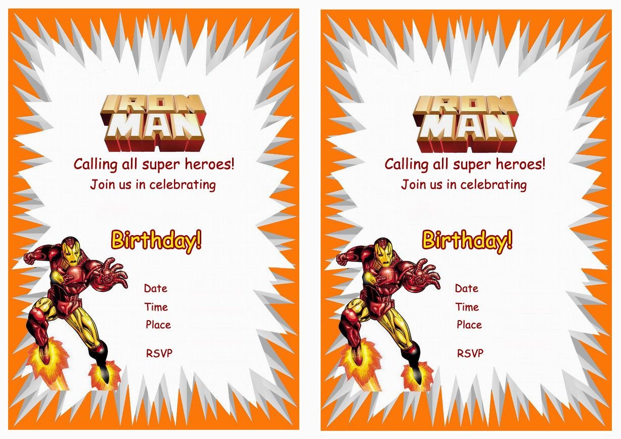 Iron Man Free Printable Birthday Party Invitations
