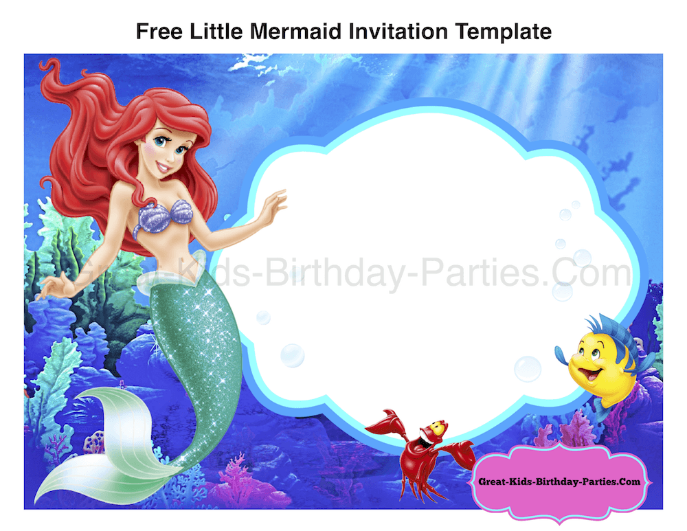 Ariel Birthday Invitation Template Perfect With Ariel Birthday
