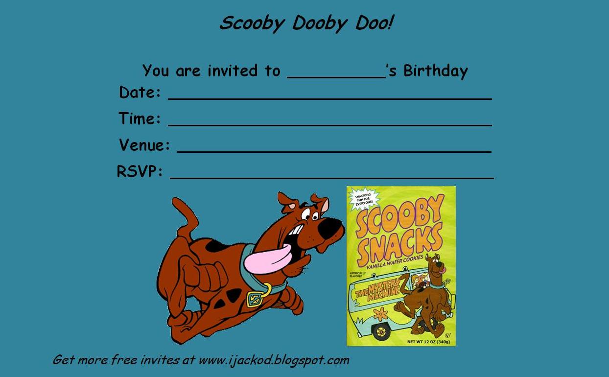 Ebayscooby Vintage Free Scooby Doo Invitation Template
