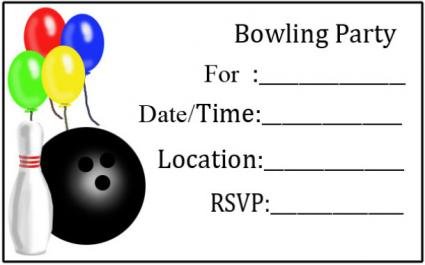 Invitation  Bowling Party Invitations