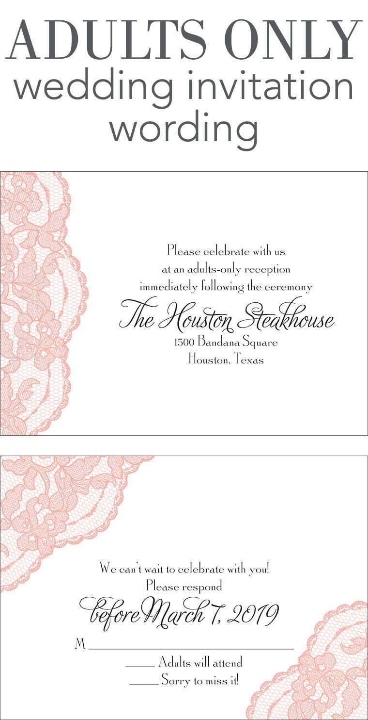 Adults Only Wedding Invitation Wording