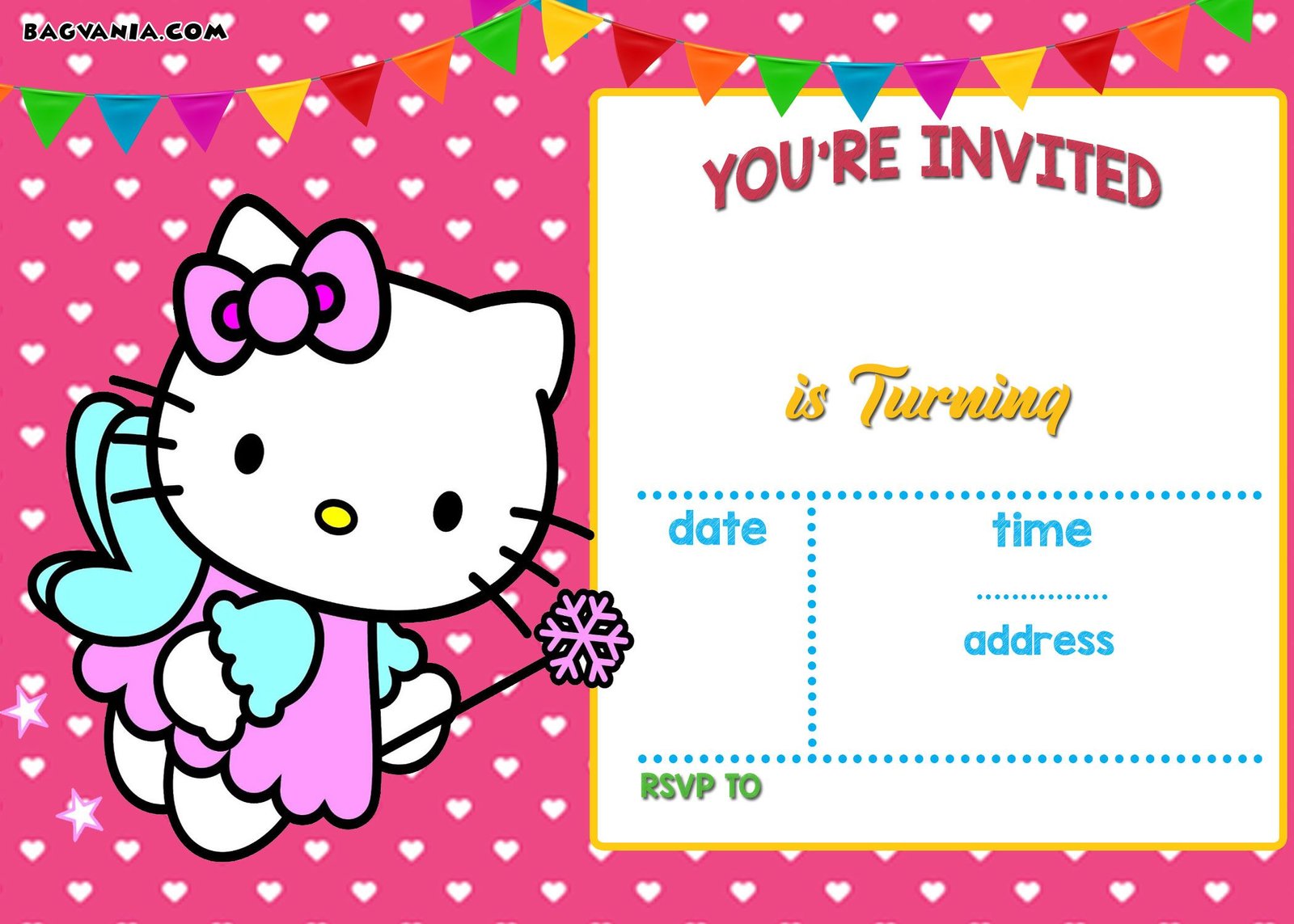 Hello Kitty St Birthday Invitation Template Hello Kitty Flower
