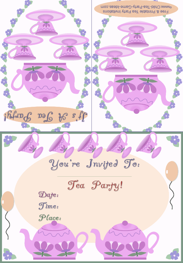 Invitation Ideas  Printable Tea Party Invitations