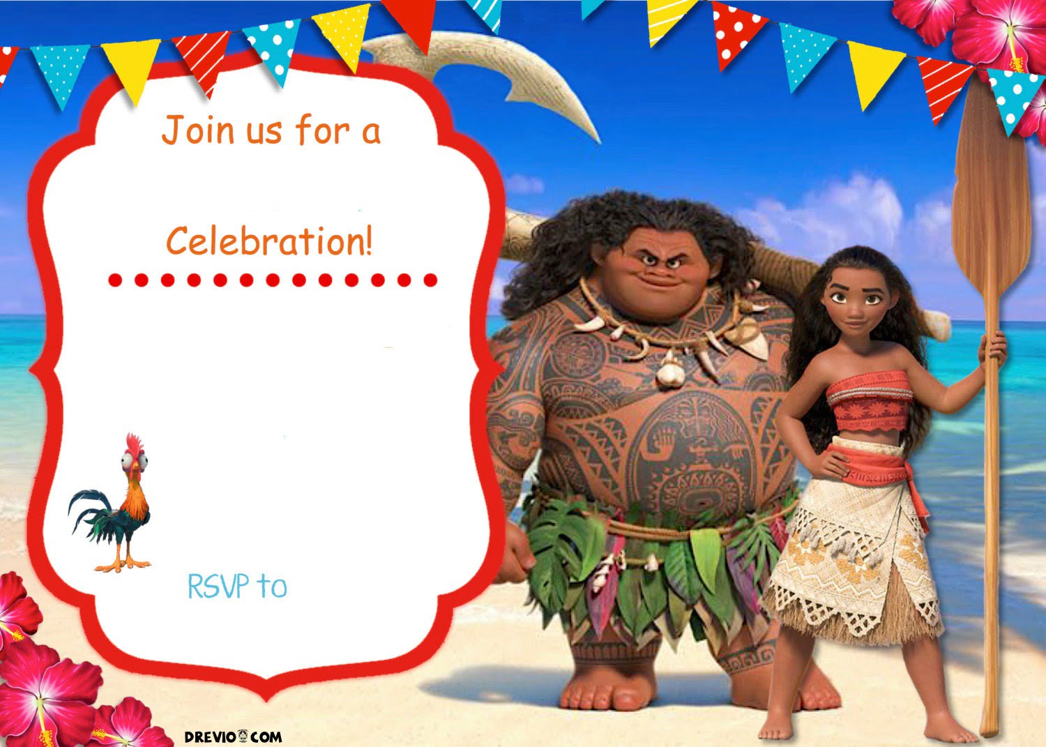 Free Moana Birthday Invitation Template Free Moana Birthday Invitation Template