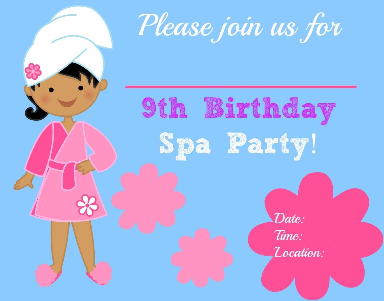 Free Printable Spa Party Invitations