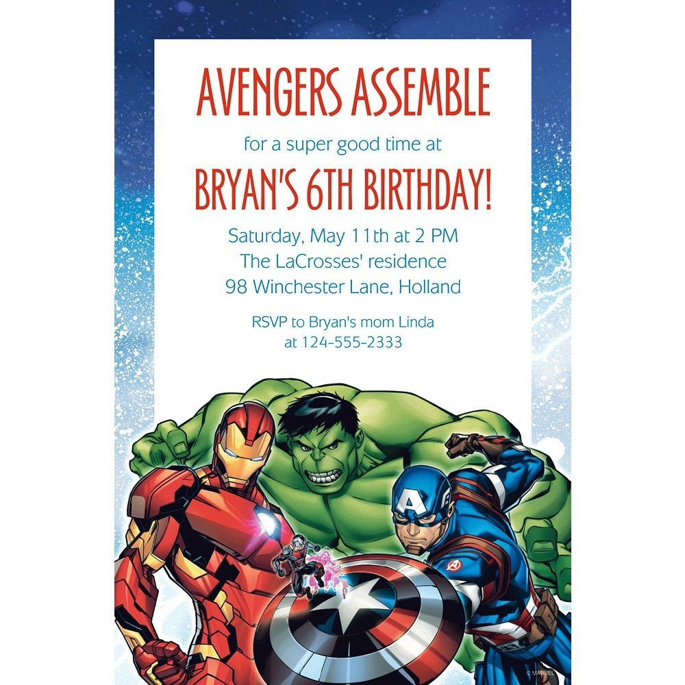 Free Avengers Invitation Templates