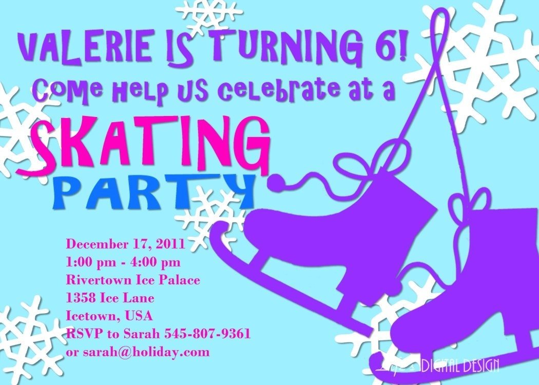 Ice Skating Party Invitation Birthday Customizable Printable Ice