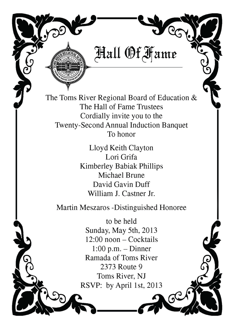 Toms River Regional Schools    Hall Of Fame