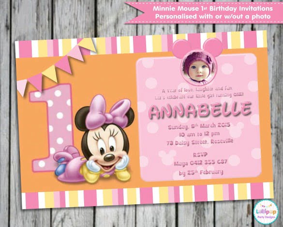 St B Lovely 1st Birthday Invitation Template Free Download