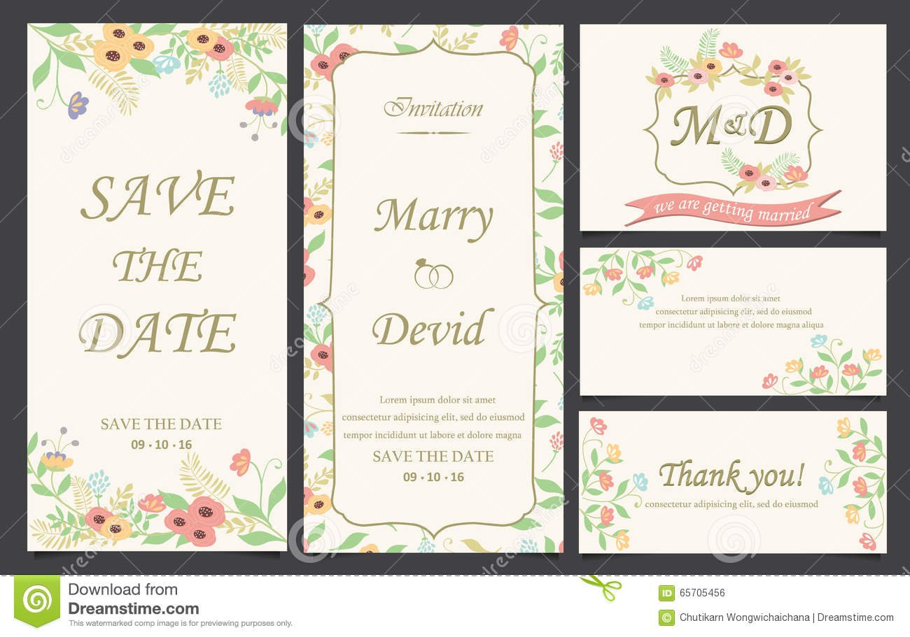 Wedding Invitation Card Template Stock Vector